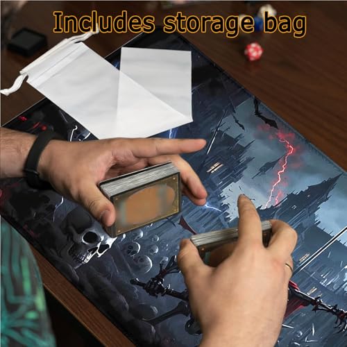 MTG Playmat Stitched Edges, MTG Mat 24 x 14 inches for MTG DTCG CCG RPG Trading Card Inked Game TCG Playmats Smooth Rubber Surface Battle - color: Pattern15