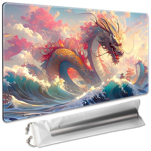 Board Game 14x24in MTG Playmat Compatible for OCG CCG RPG TCG Playmats (Sea Royal Dragon 2) - color: Sea Royal Dragon 2