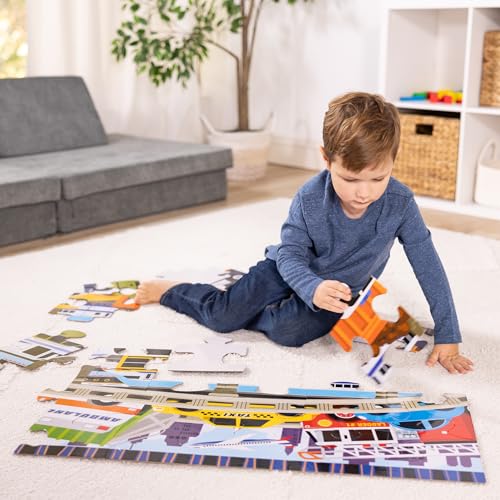 Melissa & Doug Traffic Jam Jumbo Floor Puzzle (24 Pieces, 2 x 3 Feet), Vehicle-Themed Jigsaw Puzzle for Preschoolers and Kids Ages 3+ - FSC Certified - size: 11.65 x 9.25 x 3.05, style: Traffic Jam Floor Puzzle - 24 Pieces