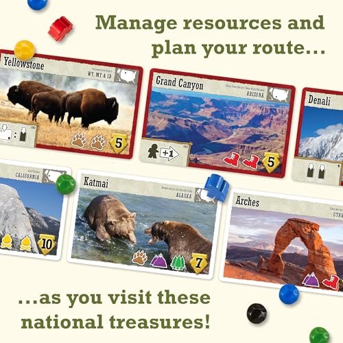 Underdog Games Trekking The National Parks - Award-Winning Family Board Game for Kids Ages 12+ - Easy to Learn, Fun Activities for 1-5 Players, Great for Family Bonding & for National Parks Lovers