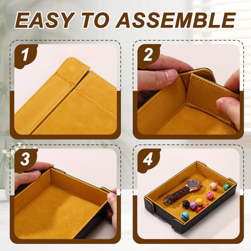 uxcell PU Leather Dice Tray, Rectangle Magnetic Folding Velvet Portable Folding Dice Rolling Tray for Table Games Keys Wallet Watch Coin, Glitter Pink - color: Pink