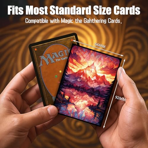 MTG Card Sleeves - Moutain Ultra Clear Front & Matte Finish Back, 100 Count Standard Size Matte Art Sleeve for Magic The Gathering