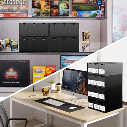 Trading Card Storage Box 12 Drawers Cardboard Organizer with Dividers for top loaders, TCG, MTG, Sport Cards Collection
