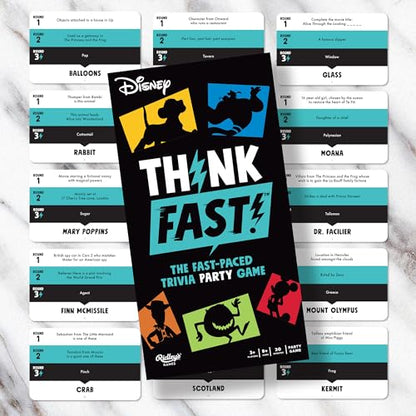 Ridley's Games: Think Fast! -Disney Edition V2 - The Trivia Party Game Where You Know All The Answers - Test Your Disney Knowledge - Great for Parties - Ages 8+, 3+ Players, 30-Minute Playtime - color: Disney Think Fast V2