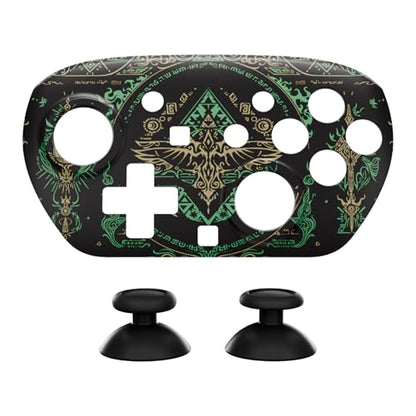 eXtremeRate DIY Replacement Faceplate Shell for Nintendo Switch 2 Pro Controller, Custom Front Housing Case, Thumbsticks and Screwdriver Tools for Switch 2 Pro Controller - Totem of Kingdom Black - color: Totem of Kingdom Black