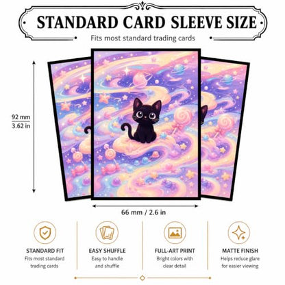 MTG Card Sleeves Matte -100 PCS Trading Card Game, Size 2.6 x 3.6 inches, Suitable for All TCG Card Games Protective (Cosmic Purrs) - color: Cosmic Purrs