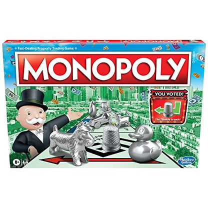 Monopoly Game, Family Board Games for 2 to 6 Players & Kids Ages 8 and Up, Includes 8 Tokens (Token Vote Edition) - size: 10.51 inches x 15.75 inches x 0.1 inches
