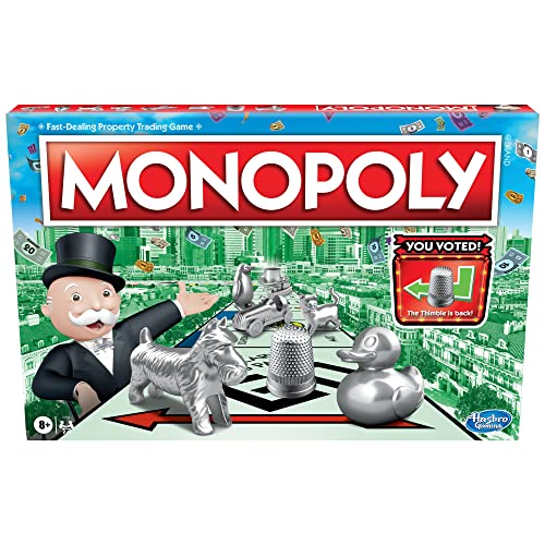 Monopoly Game, Family Board Games for 2 to 6 Players & Kids Ages 8 and Up, Includes 8 Tokens (Token Vote Edition) - size: 10.51 inches x 15.75 inches x 0.1 inches