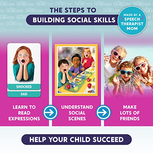 SkillEase Happy or Not, Bingo Emotions and Feelings Activity for Social Skills, Social Emotional Learning Activities, Therapy and Counseling Game for Kids, Speech Therapy Autism Game,