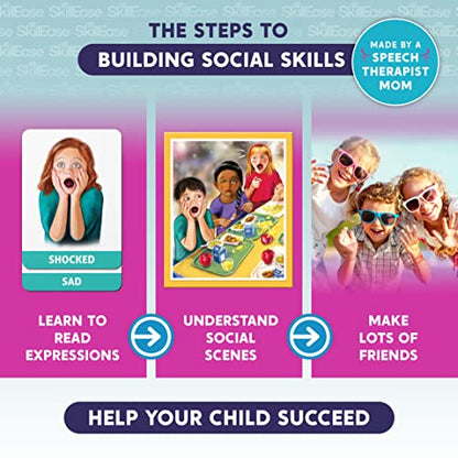 SkillEase Happy or Not, Bingo Emotions and Feelings Activity for Social Skills, Social Emotional Learning Activities, Therapy and Counseling Game for Kids, Speech Therapy Autism Game,