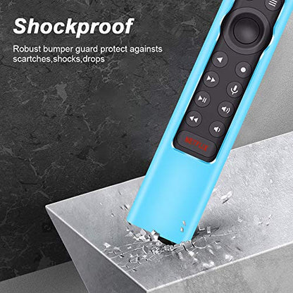 Protective Case Compatible for NVIDIA Shield Android TV Pro 4K HDR Streaming Media Player,Remote Case Skin Holder for NVIDIA Shield Remote Controller,Shockproof Remote Bumper Back Cover-Glowblue - color: Glowlue