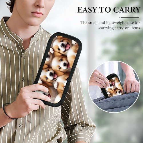 Portable Carrying Case Compatible with Switch, Protective Travel Case with 15 Game Cartridges, Cute Puppy Dogs Game Console Storage Bag - color: Color(90)