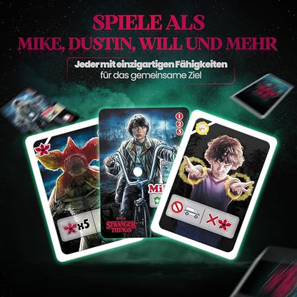 Clementoni - 16636 - Stranger Things - Adventures Together - Board Games Netflix, Family Games for Teens and Adults, 1-4 Players, Card Games, Fun Challenges
