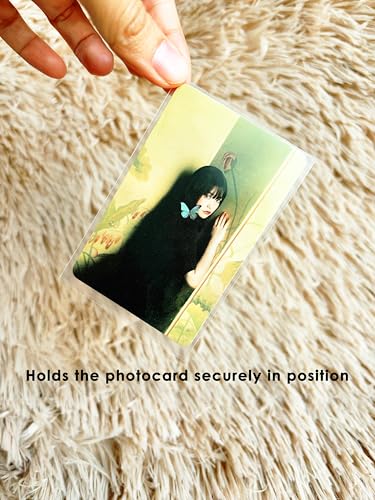 100 Pack Kpop Photocard Sleeves, 59x90mm, Unsealable | 200 microns Thick, Dustproof, Waterproof, Scratch-Ressistant, Snug Fit for 3 inch Polaroid K-pop Ablum Idol MD Card Photo - style: Unsealable