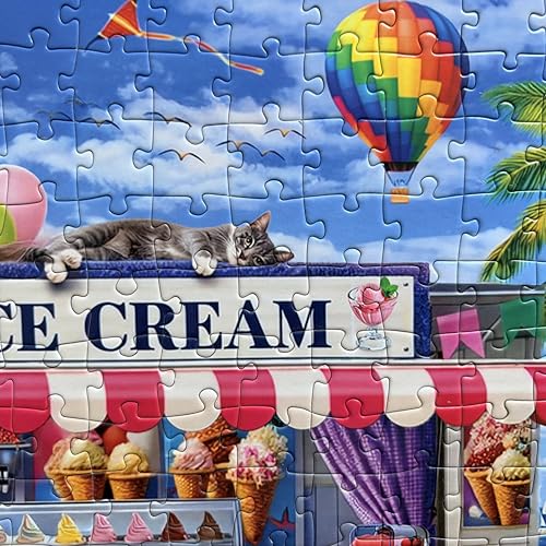 300 Piece Puzzles for Adults Kids Seniors - Ice Cream Truck - Summer Beach Jigsaw Puzzles