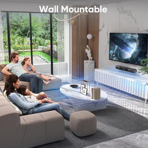 RIOWOIS 17 inch Sound Bar for Smart TV,Peak Power 80W | Bass Boost & Crisp Vocals, Optical/Auxiliary /Bluetooth 5.3, Wall Mountable, for TV/PC/Gaming/Projectors - size: 17-inch soundbar