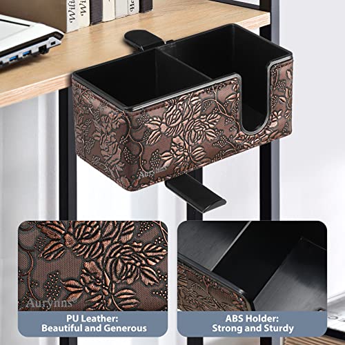 Desk Cup Holder Clip on Pen Holder Headphone Hanger Headset Stand Rotatable Clamp Hook Under Desk (Golden) - color: Golden