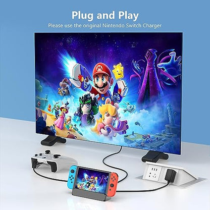 RREAKA for Nintendo Switch 2 Dock Station, Portable TV Docking Station with 4K@60Hz HDMI Output, USB 3.0 Port and 100W USB C Power, Includes HDMI Cable