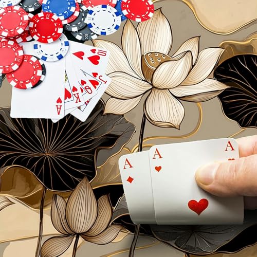 Lotus Leaves for MTG & TCG Playmat Mouse Pad,BFDHGQZC 24" x 14" Game Mat for MTG/RPG/CCG Trading Card Game Playmats Table Mat Perfect for Card Games Video Games Computer Office - color: Lotus Leaves