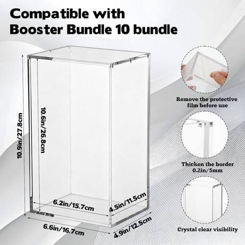 Acrylic Magnetic Display Case for Booster Bundle(10 Bundle) Build & Battle Plastic Display Box (NOT for NEW Booster), Duty Dust Resistant Protector Case with Lid Compatible with Ultimate Collectible