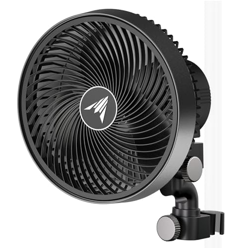 AC Infinity CLOUDRAY S9 Grow Tent Clip Fan 9” | Redesigned Long-Life EC Motor, 10 Dynamic Wind Speeds, 10-Level Oscillation, IP-54 Weatherproof for Grow Tent Cooling - size: 9", Auto Oscillation