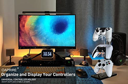OAPRIRE Controller Stand Headset Stand, 3 Tier Acrylic Gaming Controller Holder Compatible with PS4, PS5, PC, Xbox, Universal Design (Black) - color: Black, size: 3 Tier-without lights