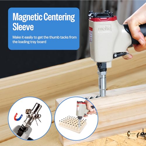 meite 1170 Pneumatic Deco Nail Gun 7/16 Inch (11.7mm) Head Diameter Air Decorative Tack Nailer Pins Nailer for Sofa Leather, Upholstering Furniture