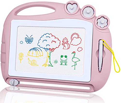 AiTuiTui Magnetic Drawing Board Toddler Toys for Girl Gifts, Erasable Doodle Sketching Writing Pad Travel Games for Kids in Car, Early Education Learning Skill Development Toys for Toddlers - color: Light Pink
