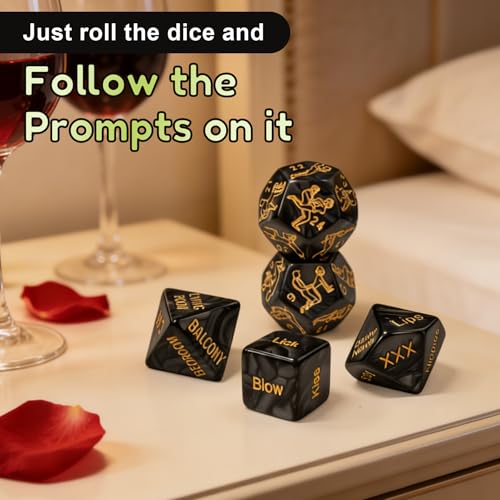 kykake Positions Sex Game Sex Dice，Couple Toys for Couples Romantic Naughty Set Date Night Positon Dice for Anniversary Wedding Gift - color: 5pc Glow Dice