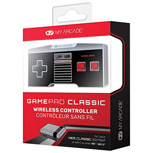 My Arcade GamePad Classic - Nintendo Wireless Controllers - Compatible with Nintendo NES Classic Edition, Wii, Wii U - Adapter Included - 30 Feet Range - style: Gamepad Classic