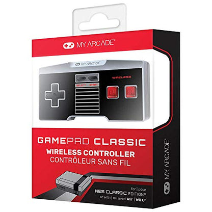 My Arcade GamePad Classic - Nintendo Wireless Controllers - Compatible with Nintendo NES Classic Edition, Wii, Wii U - Adapter Included - 30 Feet Range - style: Gamepad Classic