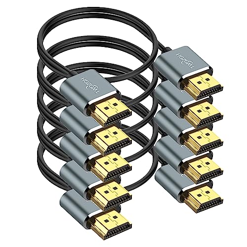 Twozoh Slim 4K HDMI Cable 3.3FT 5 Pack, Ultra Thin & Flexible Skinny HDMI to HDMI 2.0 Cord Support 4K/60HZ 18gbps Laptop, Monitor, PS5, PS4, Xbox One, Fire TV - color: THIN HDMI 5-Pack, size: 3.3Ft