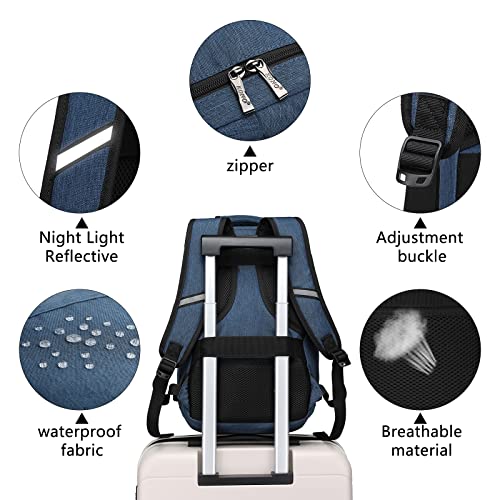 Kono Carry on Backpack, Airline Approved Under Seat Travel Backpack - color: Navy, size: Large