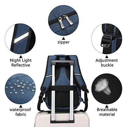 Kono Carry on Backpack, Airline Approved Under Seat Travel Backpack - color: Navy, size: Small