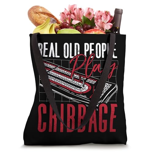 Real Old People Play Cribbage Loves Board Game Crib Cribbage Tote Bag