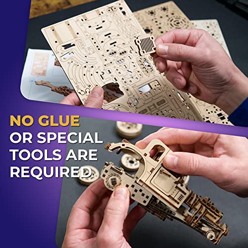 UGEARS 3D Car Model Puzzle - Hot Rod Furious Mouse with Innovative Dual Engines - 3D Wooden Puzzles for Adults and All Family- Realistic Scaling Hot Rod Model Car Kits to Build - 3D Puzzle Model Kits - style: Hot Rod Furious Mouse