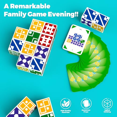 Family Matching Game for Kids & Adults, Block Puzzle Board Games for Boys & Girls Ages 6-8 8-12, 2 Player Card Puzzles for Children 6+ Year Olds - size: Edition 1.0: 2 players