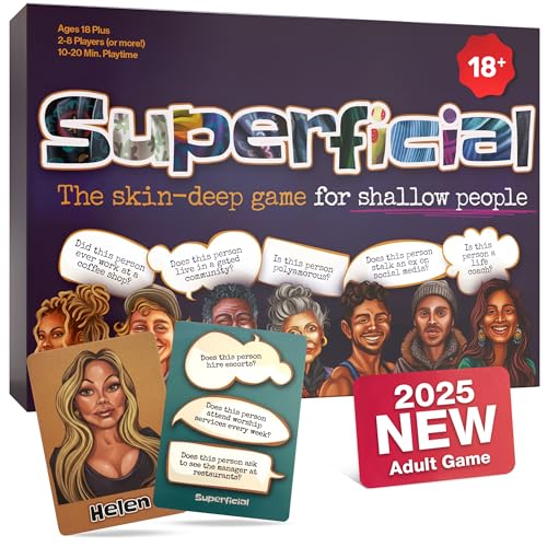 Superficial Adult Party Card Game - The Skin-Deep Game for Shallow People - Hilarious Party Games for 18+, 2 to 20 Players