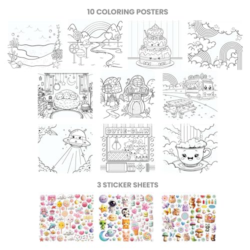 Fashion Angels Capybara & Co. Collage Activity Set | Includes 8 Sticker Sheets, 10 Sticker-by-Number Posters & 15 Drawing Pages, For Kids Ages 6+ - style: Capybara & Co