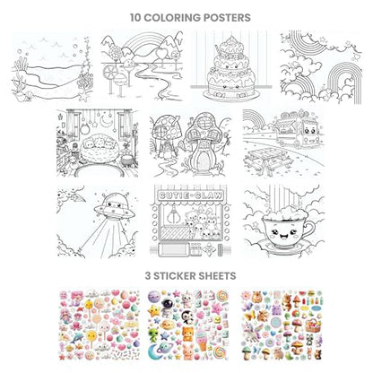 Fashion Angels Capybara & Co. Collage Activity Set | Includes 8 Sticker Sheets, 10 Sticker-by-Number Posters & 15 Drawing Pages, For Kids Ages 6+ - style: Capybara & Co