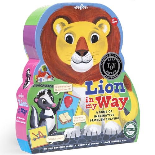 eeBoo Lion in My Way Game - Award Winning Cooperative & Imaginative Problem Solving Game, Screen-Free Fun for 2-4 Players, Kids Ages 5 and up - style: Lion in My Way