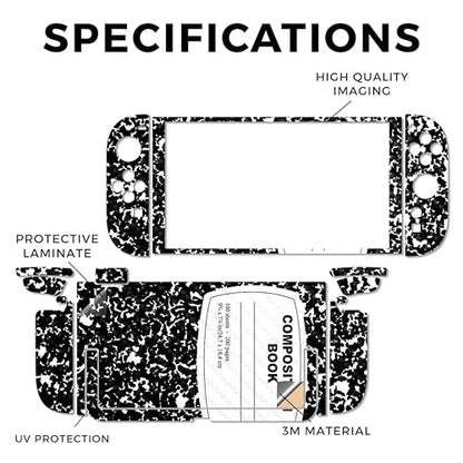 Carbon Fiber Gaming Skin Compatible with Nintendo Switch 2 Console Only - Composition Book - Premium 3M Vinyl Protective Wrap Decal Cover - Easy to Apply | Crafted in The USA by MightySkins