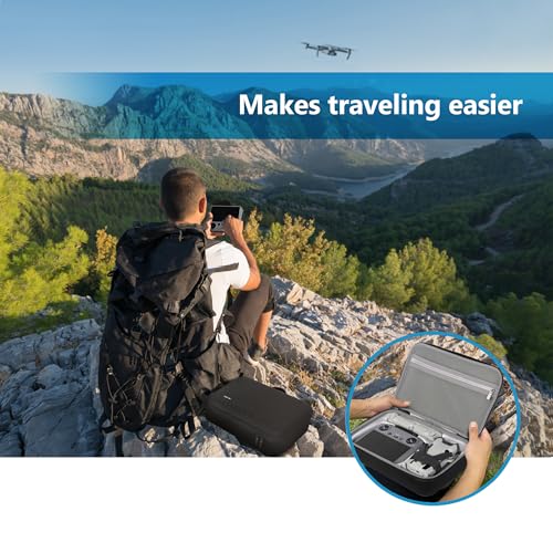 JSVER Carrying Case for DJI Mini 4 Pro EVA Hard Shell Protective Case for DJI Mini 4 Pro/Mini 3/Mini 3 Pro Travel Bag for Mini 4 Pro Fly More Combo Accessories Drone Case (DJI RC-2/RC-N2 Controller) - size: 300mm x 200mm x 85mm