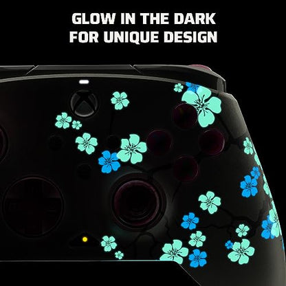 PDP Gaming REMATCH GLOW Enhanced Wired Controller: Licensed Gamepad for Xbox Series X|S, Xbox One, Windows PC, Mappable Back Buttons, Advanced Customizable App - Cherry Blossom (Pink Glow in the Dark) - color: Cherry Blossom (Glow in the Dark), style: Con