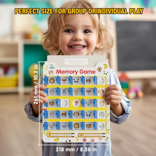 HONGID Matching Memory Game for Kids Age 3 4 5 6 7 8 9,Toddler Kids Travel Toys,Board Game,Road Trip Essentials for Toddler Boys Girls,Christmas Birthday Gifts Stocking Stuffers for Kid