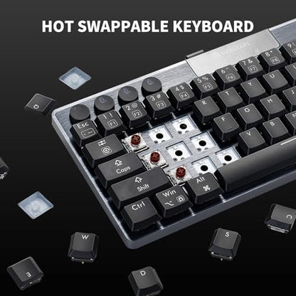 Hexgears A1 Low Profile Wireless Mechanical Keyboard - 60% Compact TKL, Bluetooth 5.0/2.4GHz/Wired USB C Hot Swappable Tactile Switch, RGB Backlit Mini Portable Gaming Keyboard Aluminum for PC/MAC - size: A1 - Mini, style: Tactile