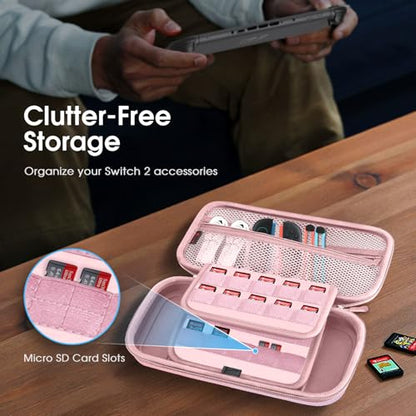 FINTIE Carrying Case for Nintendo Switch 2 (2025), Shockproof Hard Shell Switch 2 Case, Protective Cover Travel Bag with 19 Game Card & 2 Micro SD Card Slots & Inner Pocket, Fantasy Ombre - color: Fantasy Ombre