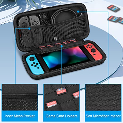 Fintie Carrying Case for Nintendo Switch / Switch OLED Model (2021) | Portable Travel Storage Bag, Shockproof Protective Cover, 10 Game Card Slots & Inner Pocket, Dont Touch - color: dont touch