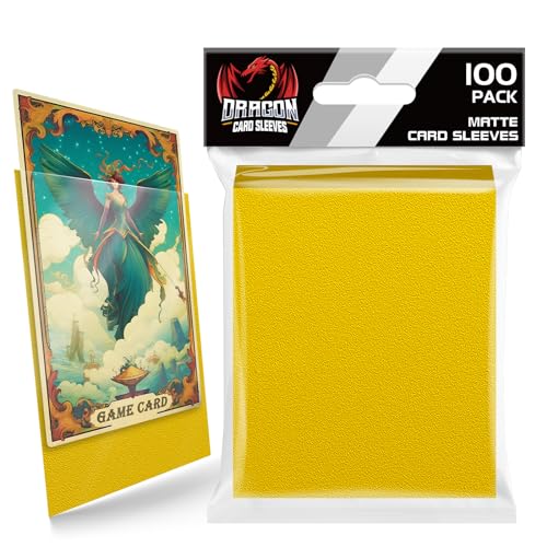 Homthy 100 Count Matte Card Sleeves for Trading Cards, Standard Size Protective Sleeves Deck Card Protectors Fit for Baseball Cards, Sports Cards, MTG, Yugioh Card Game Card Standard Cards (Yellow) - color: 100 Pcs Yellow