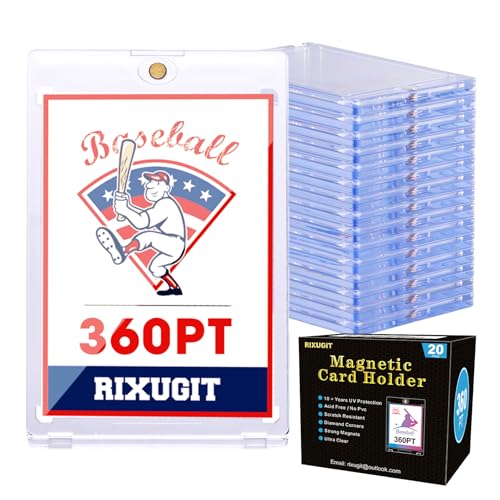 20-Pack 360PT One Touch Magnetic Card Holders for Trading Cards | UV Protection, Clear Display, Secure Magnetic Closure, Easy Card Access, Designed for Thick Cards - size: 20ct 360PT Card Holder